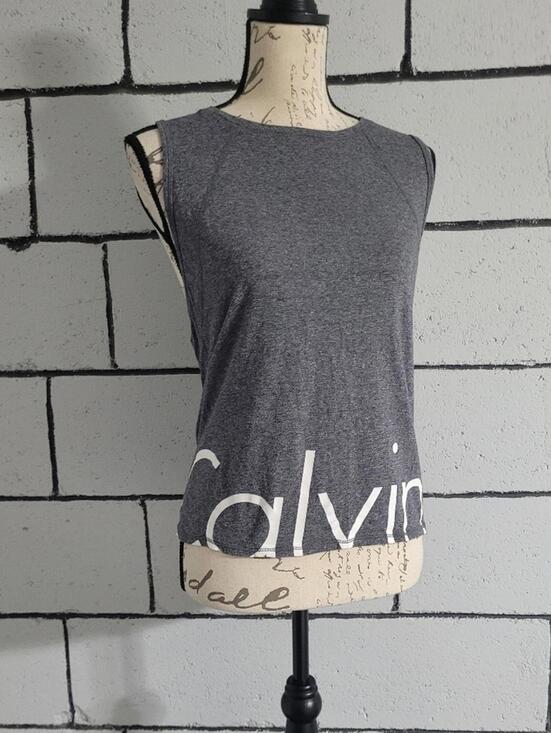 Calvin Klein Tops - BUNDLE SALE!  Calvin Klein Charcoal Gray Logo Backless Tank Sz L